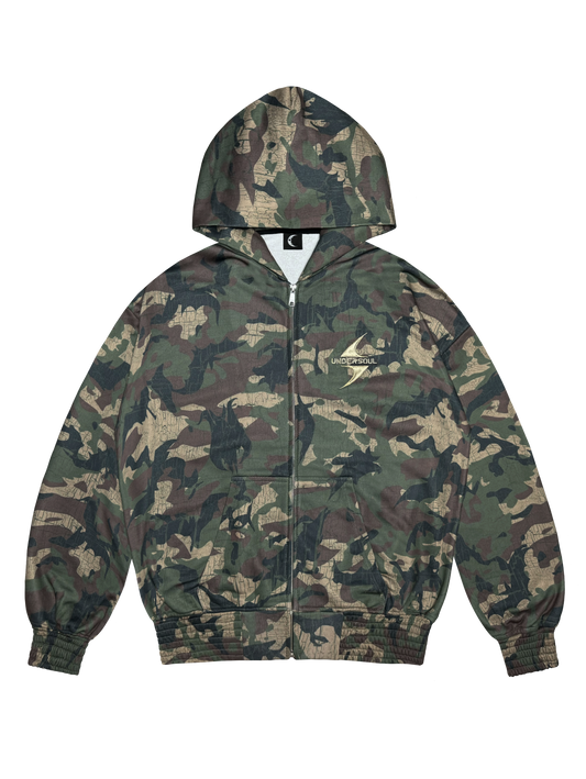 WOODLAND CAMO ZIP-HOODIE