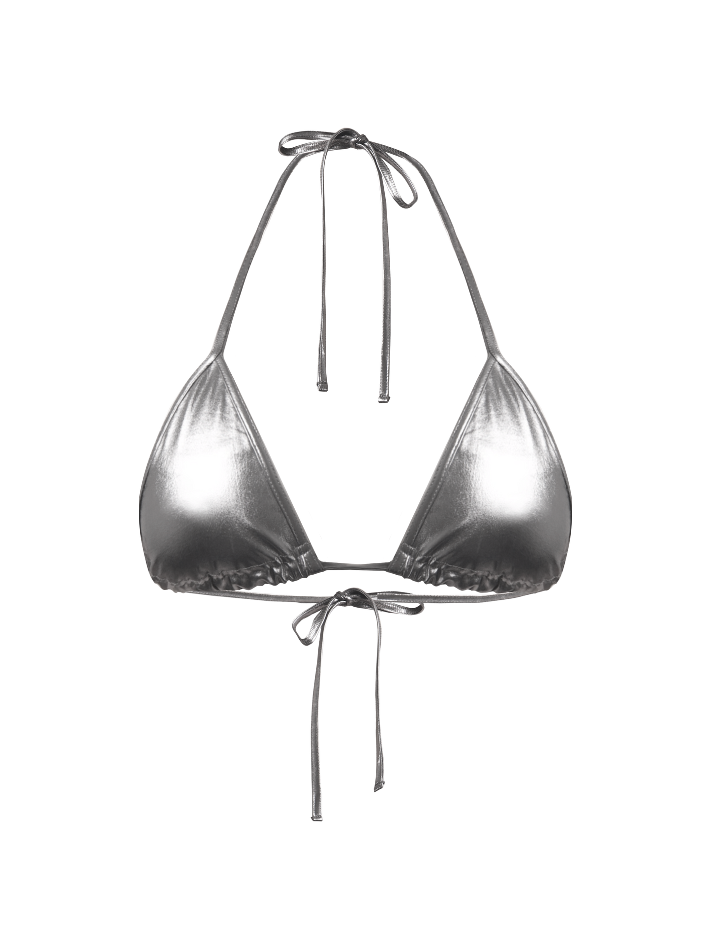 METALLIC TRIANGLE BIKINI TOP