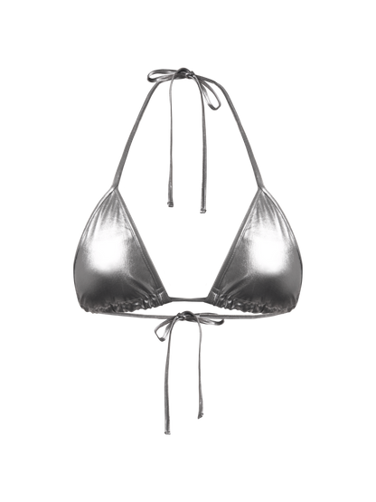 METALLIC TRIANGLE BIKINI TOP