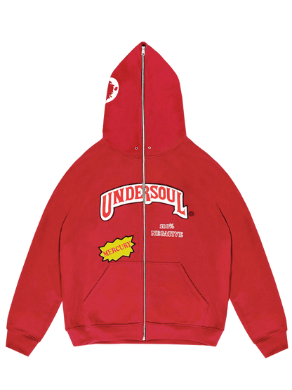 RED UNDERWOOD FULL ZIP HOODIE