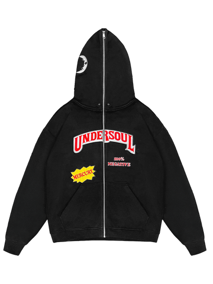 BLACK UNDERWOOD FULL ZIP HOODIE