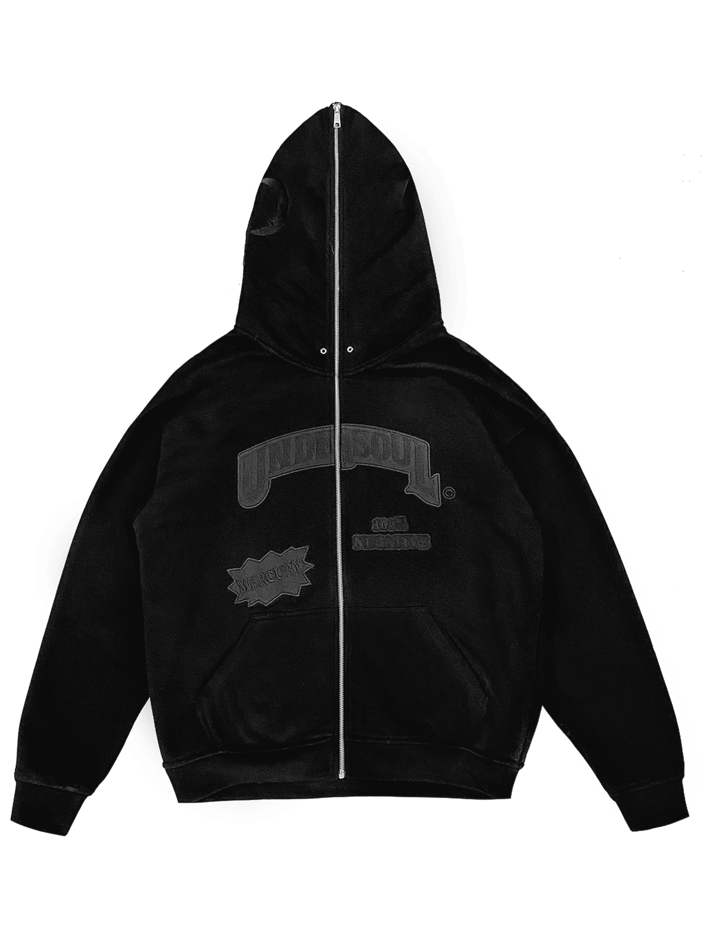 TOTAL BLACK «UNDERWOOD» FULL ZIP HOODIE