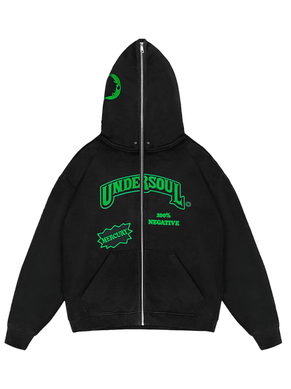 GREEN UNDERWOOD FULL ZIP HOODIE