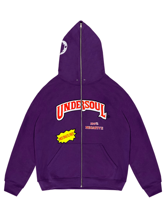 PURPLE «UNDERWOOD» FULL ZIP HOODIE