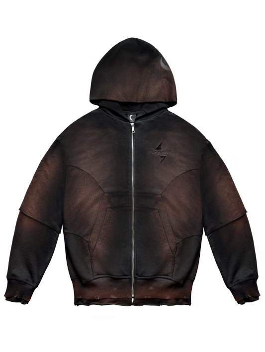 BURNT ZIP-HOODIE