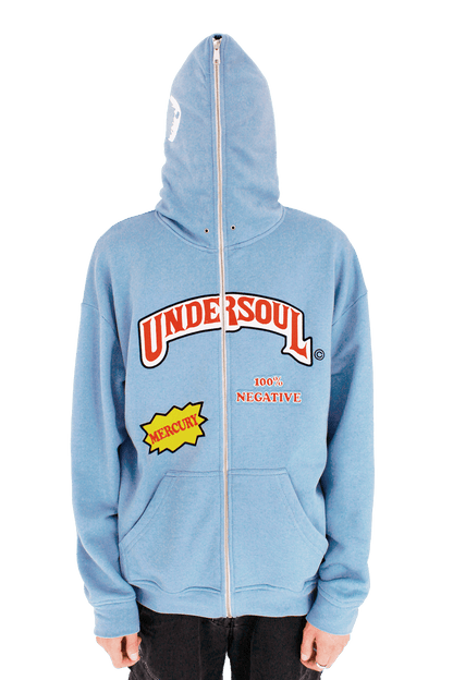 LIGHT BLUE «UNDERWOOD» FULL ZIP HOODIE