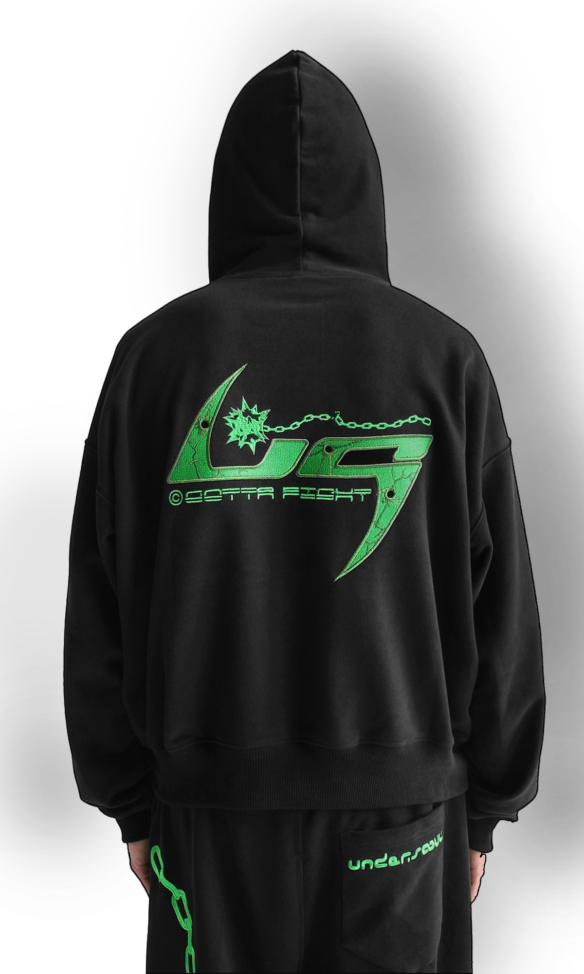 GREEN «GÖTTA FIGHT» HOODIE