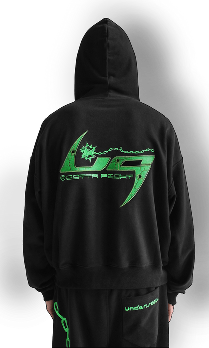 GREEN «GÖTTA FIGHT» HOODIE